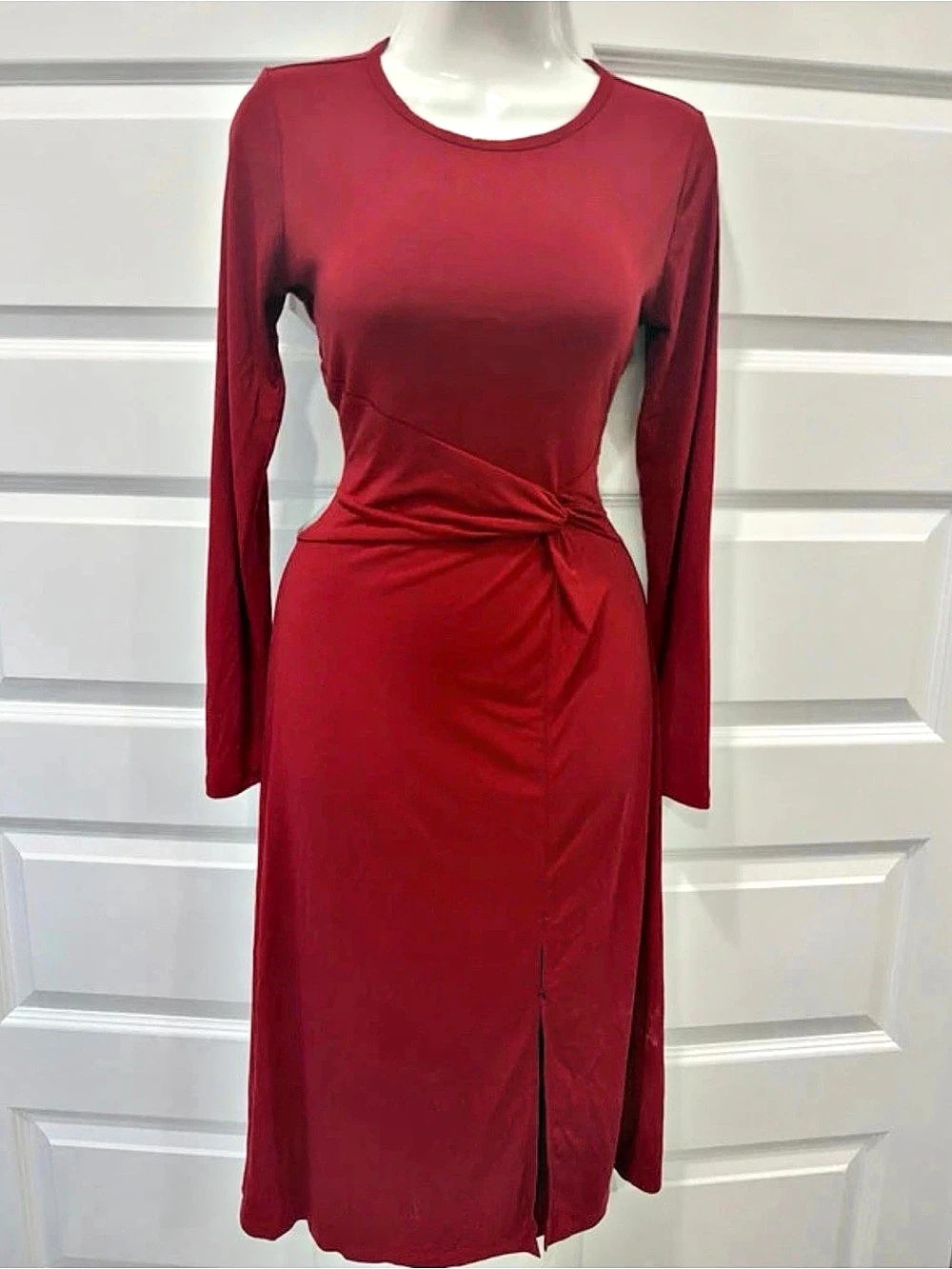 Michael Kors Ruched Midi Dress in Red Size XS Like New